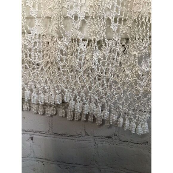 Vtg Reflections By Spiegel Missy Crochet Top White Off women’s S Pearl Beads Y2K - Picture 2 of 10